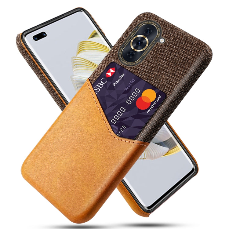 For Huawei nova 10 Cloth Texture PC + PU Leather Back Cover Shockproof Case with Card Slot
