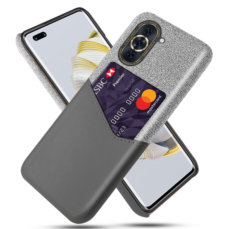 For Huawei nova 10 Cloth Texture PC + PU Leather Back Cover Shockproof Case with Card Slot