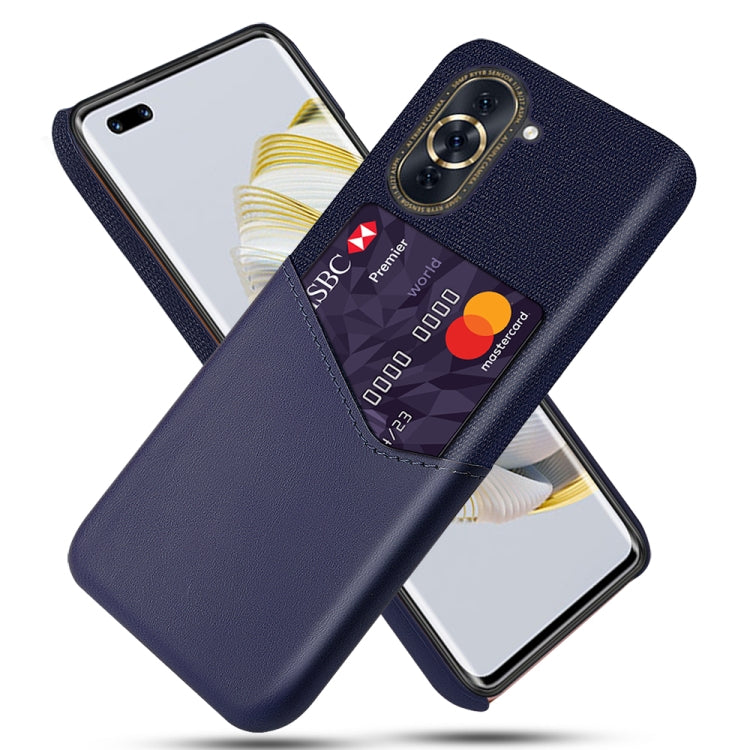For Huawei nova 10 Cloth Texture PC + PU Leather Back Cover Shockproof Case with Card Slot