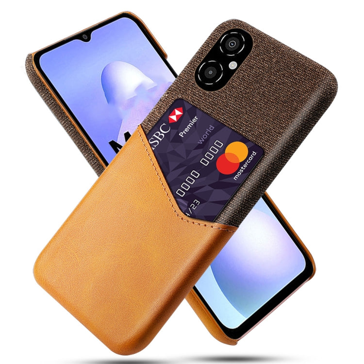 For Xiaomi Poco M4 5G Cloth Texture PC + PU Leather Back Cover Shockproof Case with Card Slot