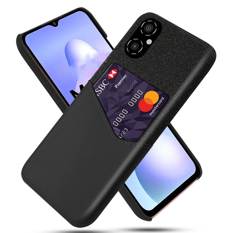 For Xiaomi Poco M4 5G Cloth Texture PC + PU Leather Back Cover Shockproof Case with Card Slot