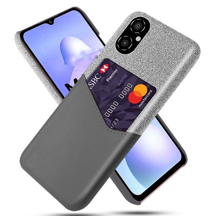 For Xiaomi Poco M4 5G Cloth Texture PC + PU Leather Back Cover Shockproof Case with Card Slot