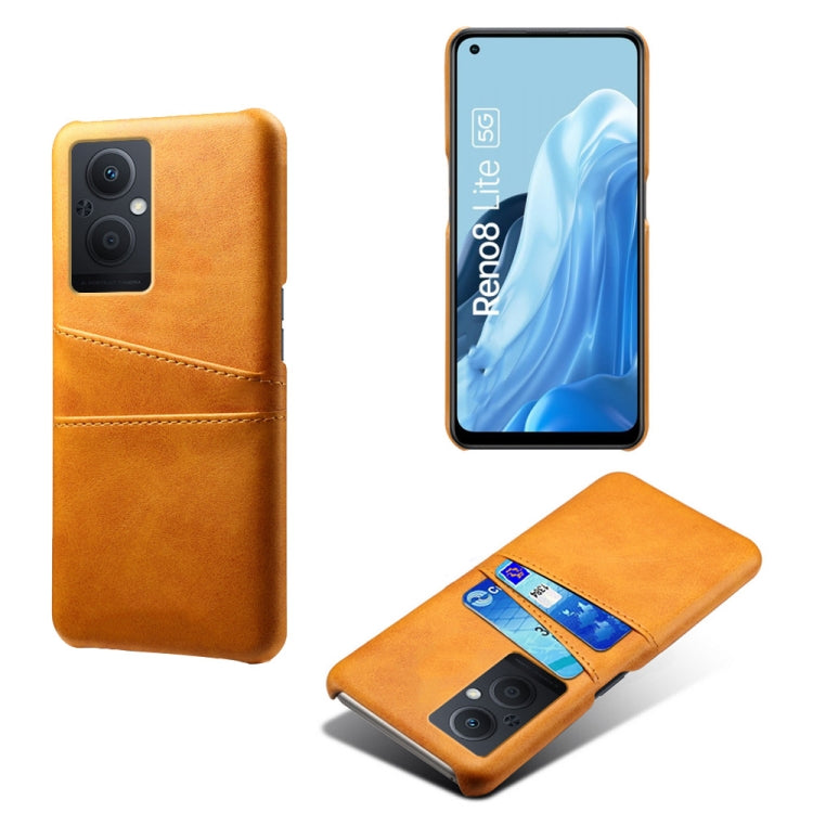 For OPPO Reno8 Lite Calf Texture Card Slots PC+PU Leather Phone Case