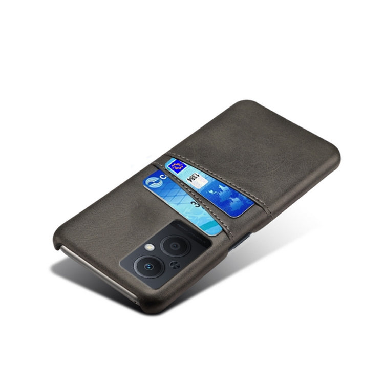 For OPPO Reno8 Lite Calf Texture Card Slots PC+PU Leather Phone Case