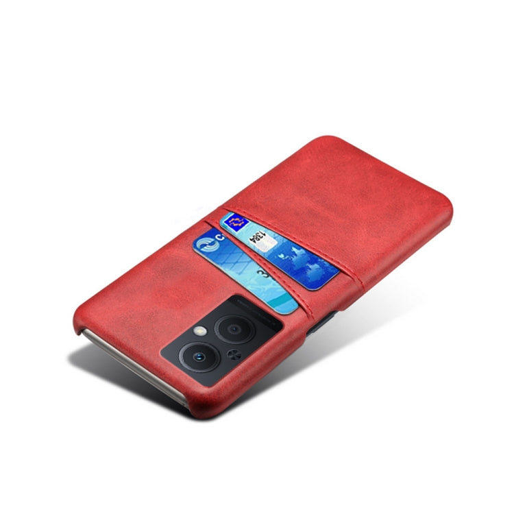 For OPPO Reno8 Lite Calf Texture Card Slots PC+PU Leather Phone Case