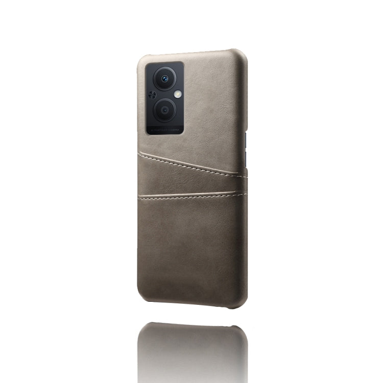 For OPPO Reno8 Lite Calf Texture Card Slots PC+PU Leather Phone Case