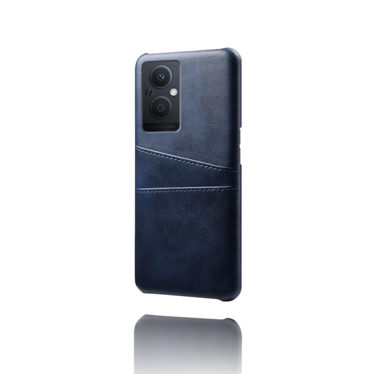 For OPPO Reno8 Lite Calf Texture Card Slots PC+PU Leather Phone Case