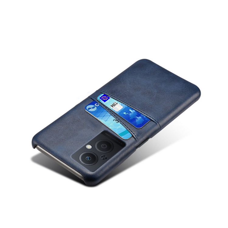 For OPPO Reno8 Lite Calf Texture Card Slots PC+PU Leather Phone Case