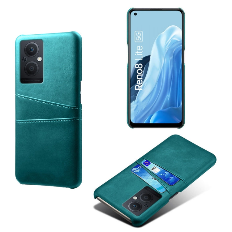 For OPPO Reno8 Lite Calf Texture Card Slots PC+PU Leather Phone Case