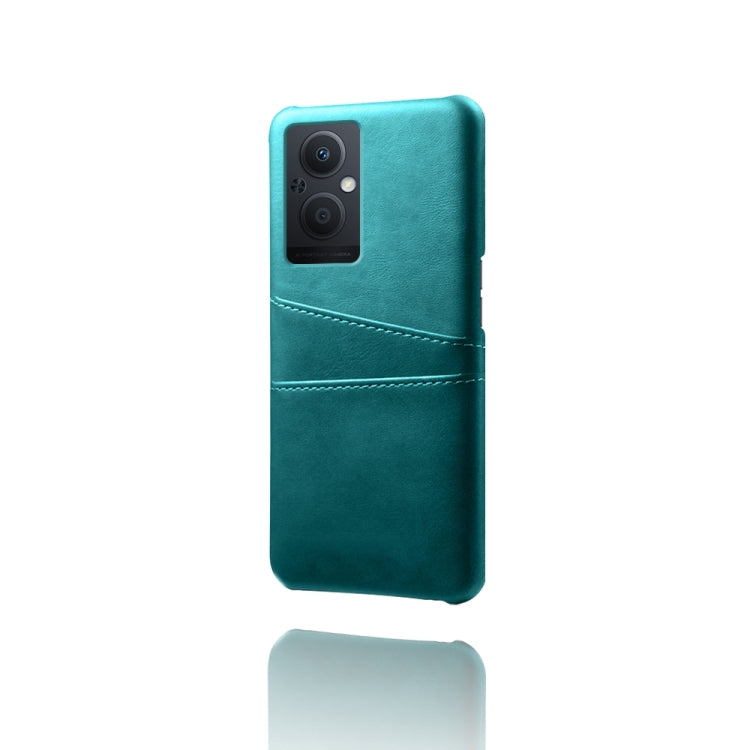 For OPPO Reno8 Lite Calf Texture Card Slots PC+PU Leather Phone Case