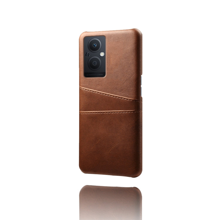For OPPO Reno8 Lite Calf Texture Card Slots PC+PU Leather Phone Case