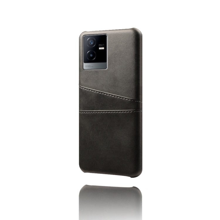 For vivo T2x Calf Texture Card Slots PC+PU Leather Phone Case