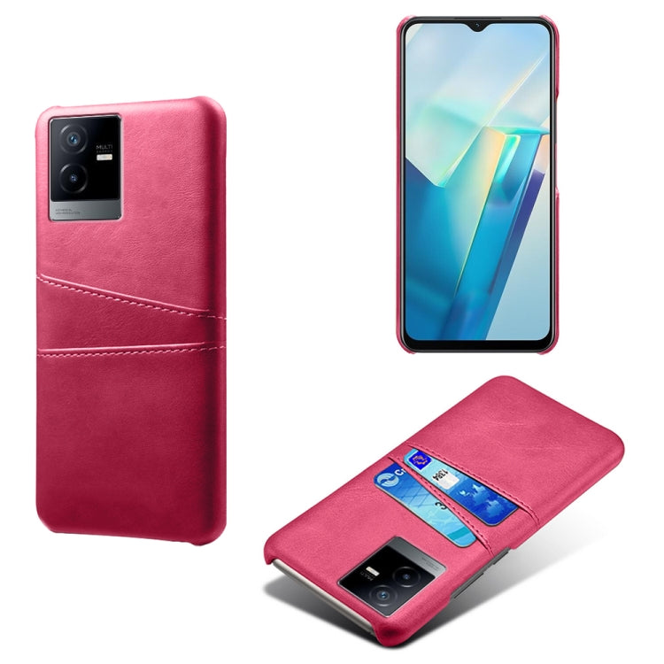 For vivo T2x Calf Texture Card Slots PC+PU Leather Phone Case
