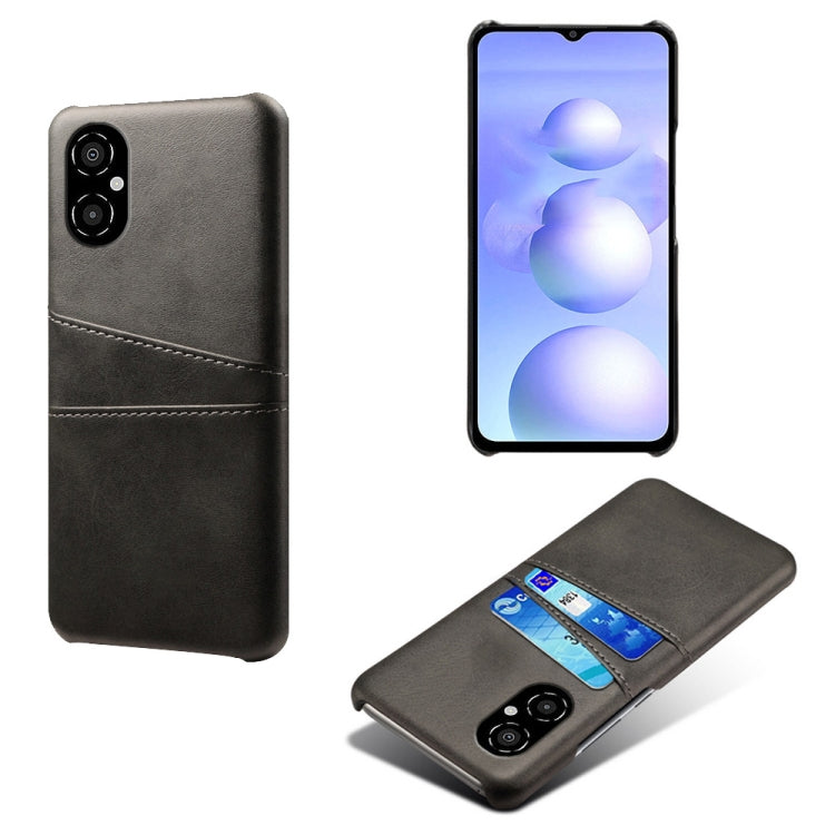 For Xiaomi Poco M4 5G Calf Texture Card Slots PC+PU Leather Phone Case