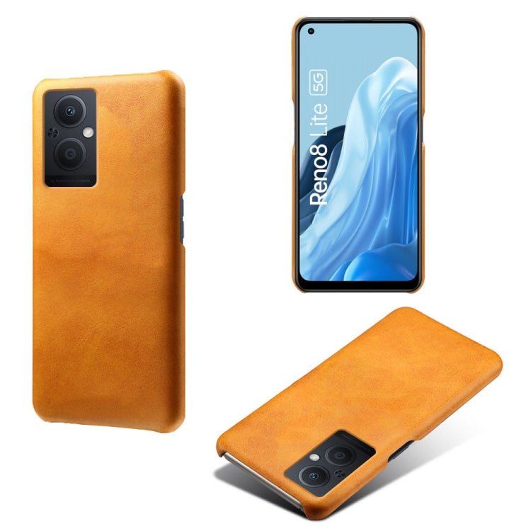 For OPPO Reno8 Lite Calf Texture PC + PU Phone Case