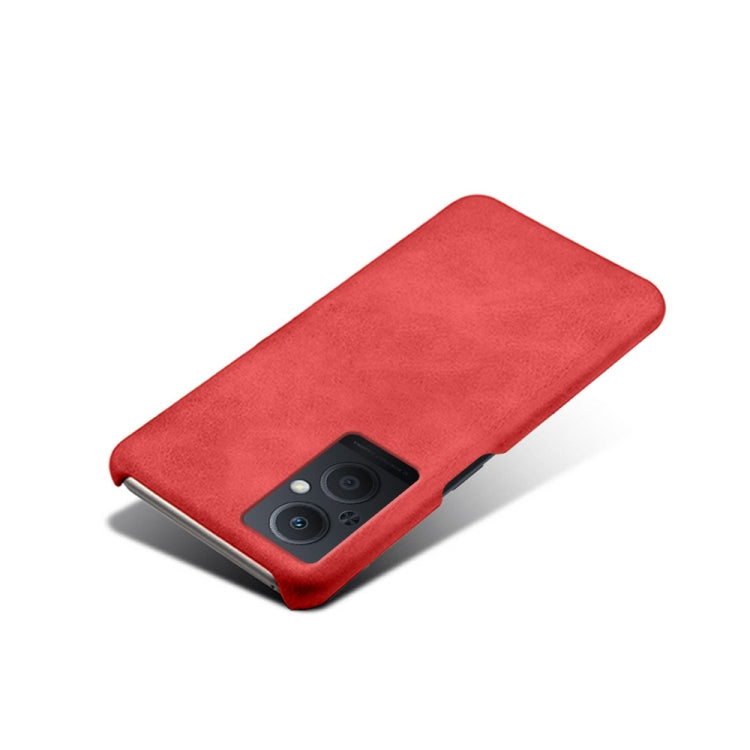 For OPPO Reno8 Lite Calf Texture PC + PU Phone Case