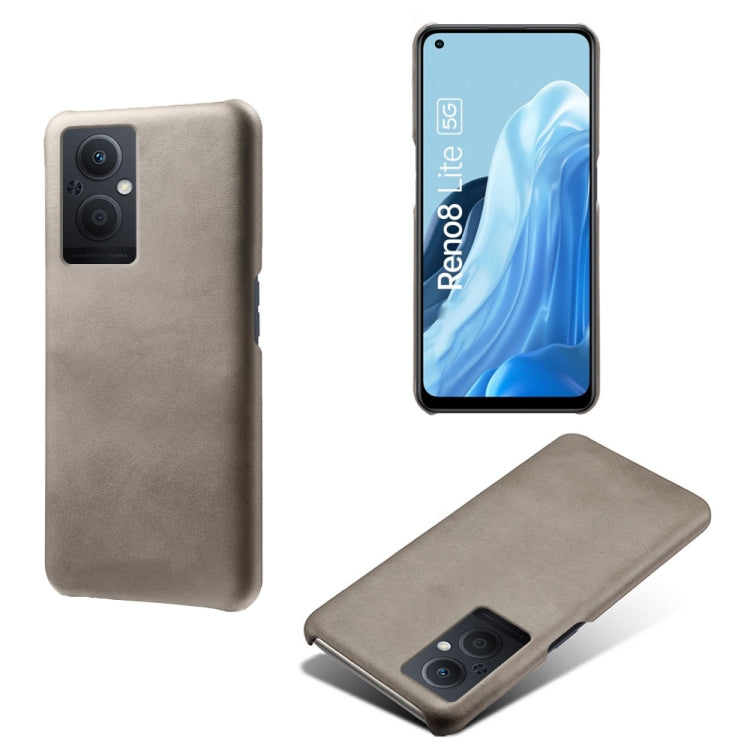 For OPPO Reno8 Lite Calf Texture PC + PU Phone Case