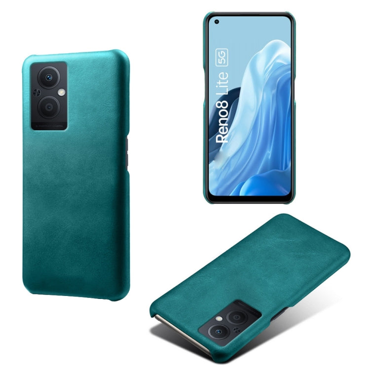 For OPPO Reno8 Lite Calf Texture PC + PU Phone Case