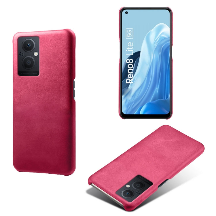 For OPPO Reno8 Lite Calf Texture PC + PU Phone Case