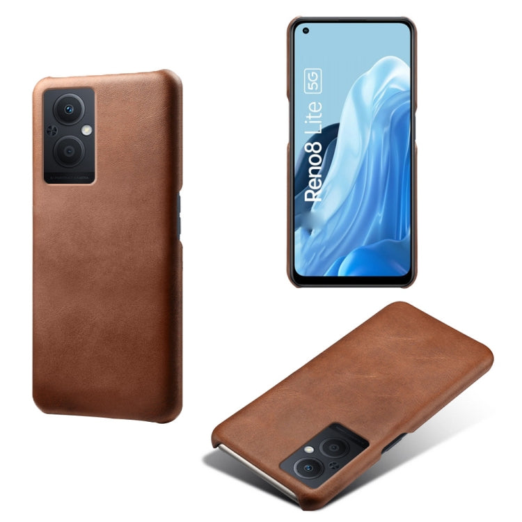 For OPPO Reno8 Lite Calf Texture PC + PU Phone Case