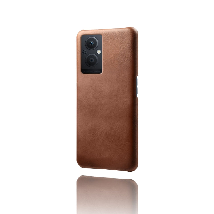 For OPPO Reno8 Lite Calf Texture PC + PU Phone Case