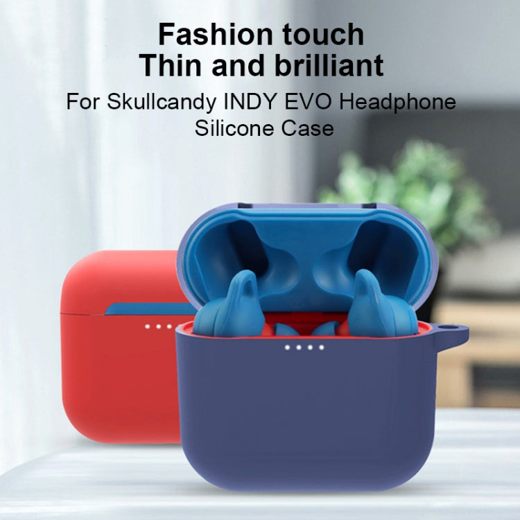 Pure Color Bluetooth Earphone Silicone Protective Case with Carabiner For Skullcandy Indy Evo