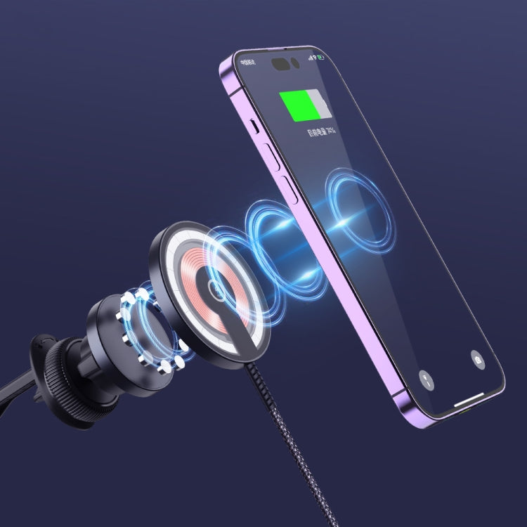 TOTUDESIGN CACW-063 Ming Series 15W Car Wireless Charger 1.5m Cable(Grey)