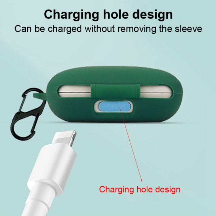 Pure Color Bluetooth Earphone Silicone Protective Case with Carabiner For Skullcandy Push Active