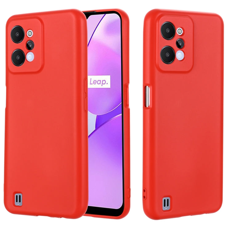 For Realme C31 4G Pure Color Liquid Silicone Shockproof Full Coverage Phone Case
