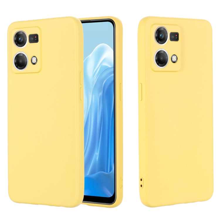 For OPPO Reno 7 4G Global/F21 Pro 4G Pure Color Liquid Silicone Shockproof Full Coverage Phone Case