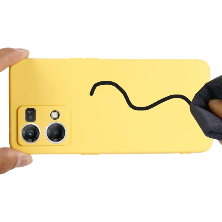 For OPPO Reno 7 4G Global/F21 Pro 4G Pure Color Liquid Silicone Shockproof Full Coverage Phone Case