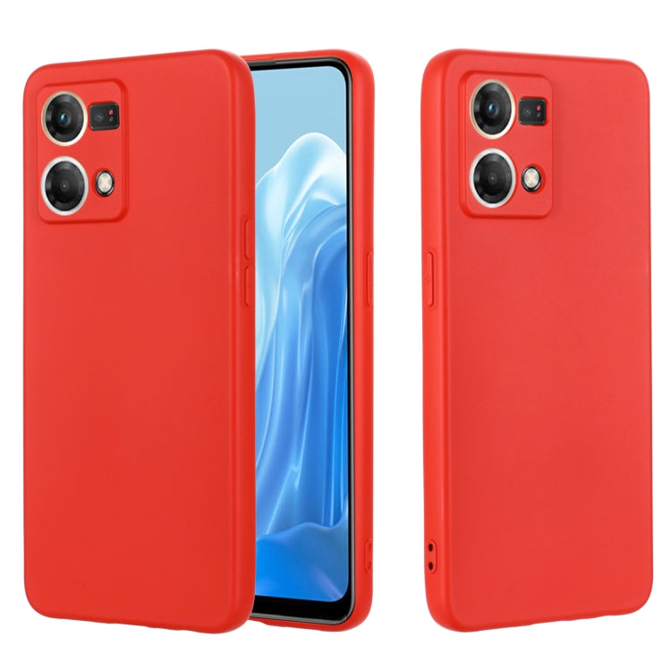For OPPO Reno 7 4G Global/F21 Pro 4G Pure Color Liquid Silicone Shockproof Full Coverage Phone Case