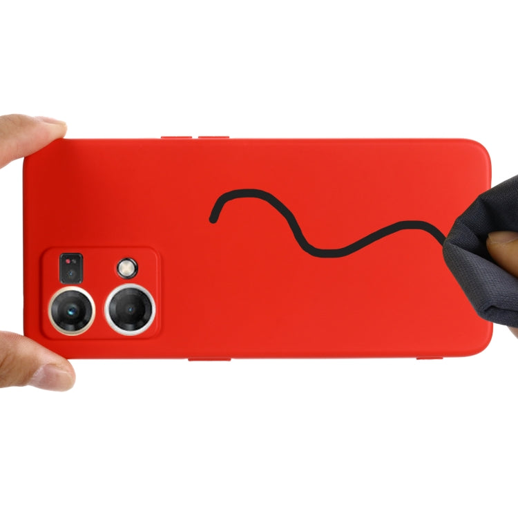 For OPPO Reno 7 4G Global/F21 Pro 4G Pure Color Liquid Silicone Shockproof Full Coverage Phone Case