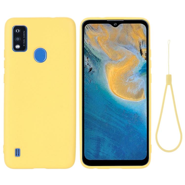 For ZTE Blade A51 2021 Pure Color Liquid Silicone Shockproof Full Coverage Phone Case