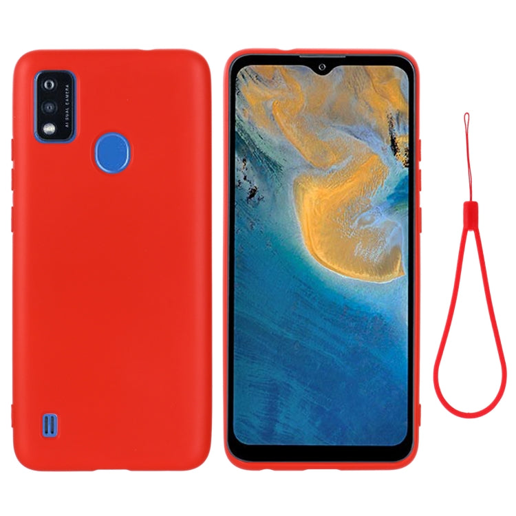 For ZTE Blade A51 2021 Pure Color Liquid Silicone Shockproof Full Coverage Phone Case