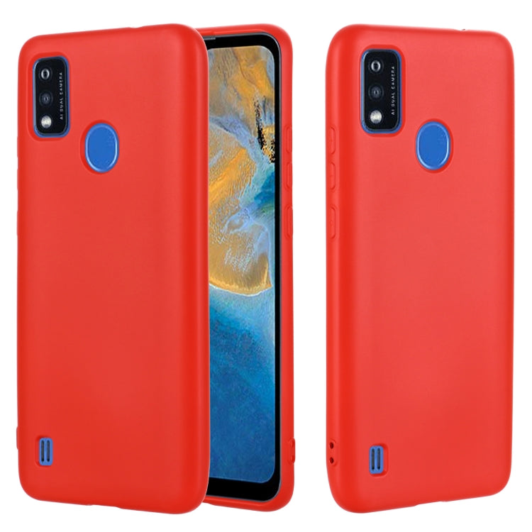 For ZTE Blade A51 2021 Pure Color Liquid Silicone Shockproof Full Coverage Phone Case