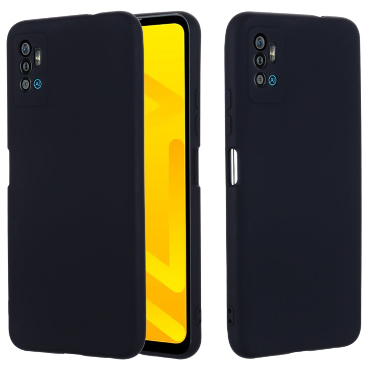 For ZTE Blade A71 2021 Pure Color Liquid Silicone Shockproof Full Coverage Phone Case