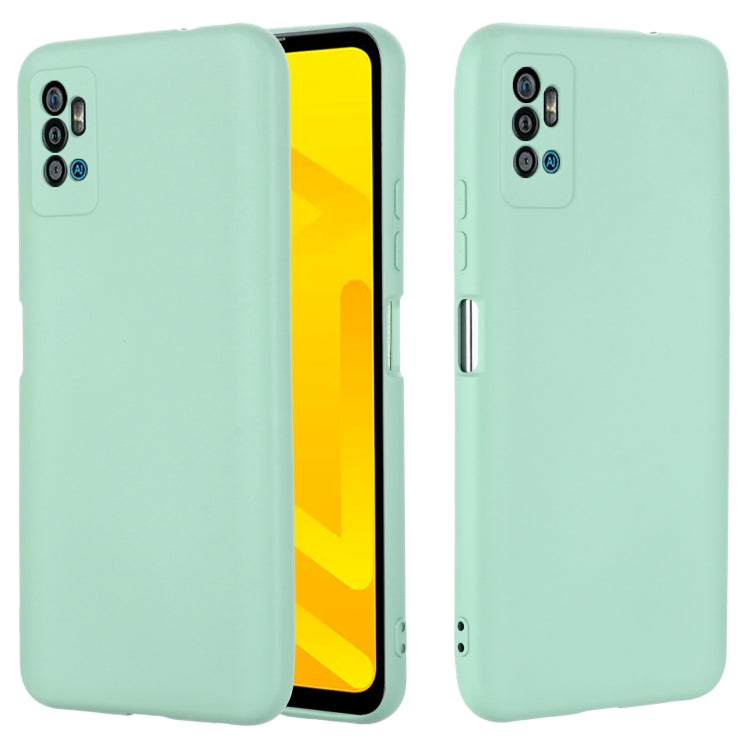 For ZTE Blade A71 2021 Pure Color Liquid Silicone Shockproof Full Coverage Phone Case