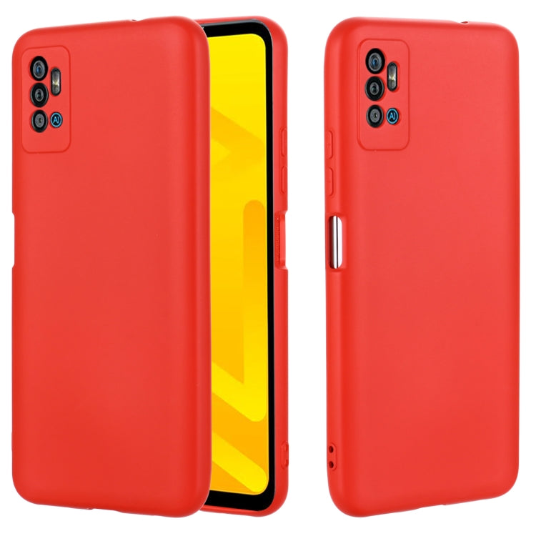 For ZTE Blade A71 2021 Pure Color Liquid Silicone Shockproof Full Coverage Phone Case
