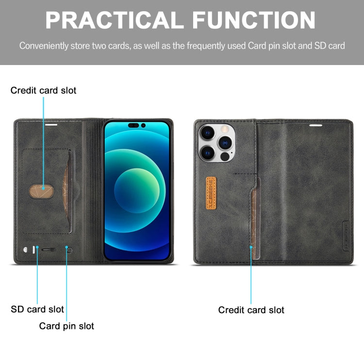 For iPhone 14 Pro LC.IMEEKE LC-001 Color Matching Frosted Leather Phone Case