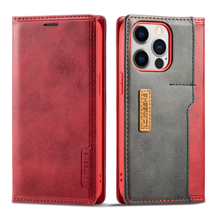 For iPhone 14 Pro Max LC.IMEEKE LC-001 Color Matching Frosted Leather Phone Case