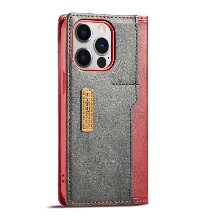 For iPhone 14 Pro Max LC.IMEEKE LC-001 Color Matching Frosted Leather Phone Case