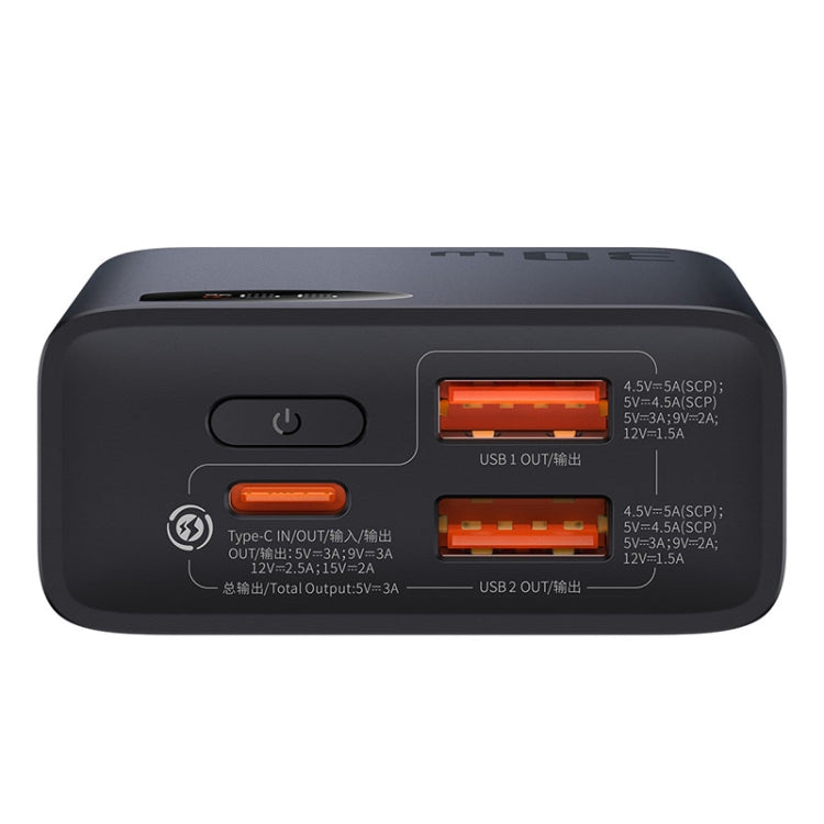 Baseus Adaman2 PPAD040001 10000mAh 30W Digital Display Fast Charge Power Bank with Type-C Cable(Black)