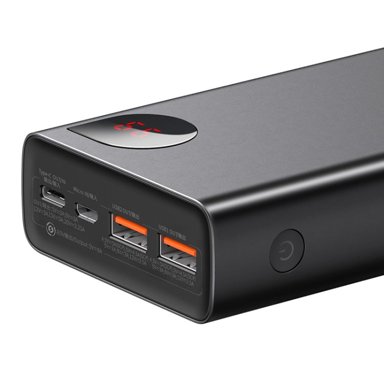 Baseus Adaman PPIMDA-D01 20000mAh 65W Metal Digital Display Quick Charge Power Bank with Type-C Cable(Black)
