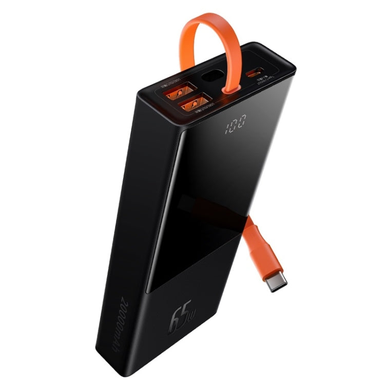 Baseus PPJL000001 20000mAh 65W Elf Digital Display Fast Charging Power Bank with Cable(Black)