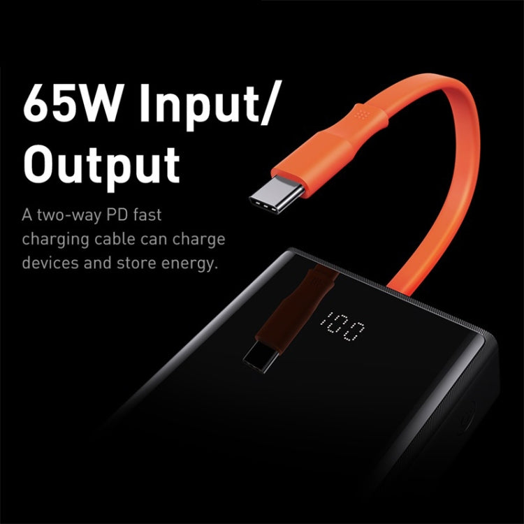 Baseus PPJL000001 20000mAh 65W Elf Digital Display Fast Charging Power Bank with Cable(Black)