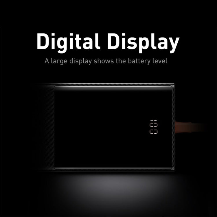 Baseus PPJL000001 20000mAh 65W Elf Digital Display Fast Charging Power Bank with Cable(Black)