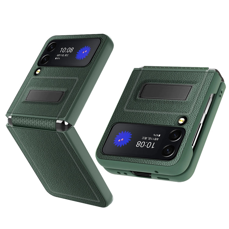 For Samsung Galaxy Z Flip4 GKK Litchi Texture Magnetic Holder Phone Case