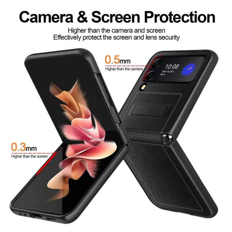 For Samsung Galaxy Z Flip4 GKK Litchi Texture Magnetic Holder Phone Case
