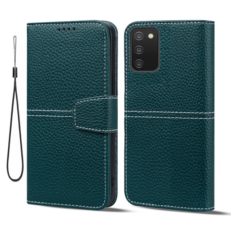 For Samsung Galaxy A03s 164mm EU Version Litchi RFID Leather Phone Case